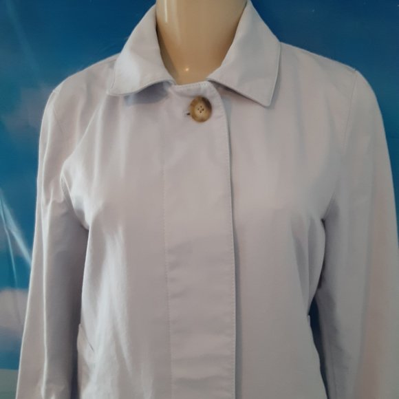 Pale Purple/Lavender Gap Trench Coat w/Hidden Button Up Closure Size XS - Picture 2 of 13